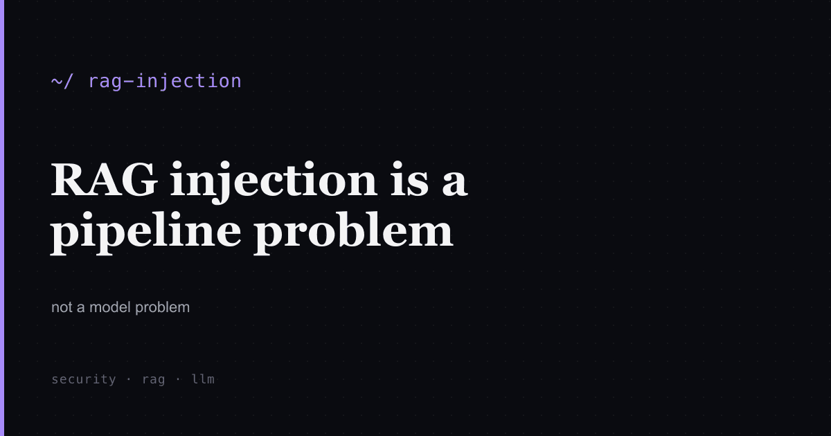 rag-redteam cover: injection is a pipeline problem, not a model one.